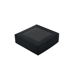 Black Small Gift Box with Window of Height 6 cm for Food Sets