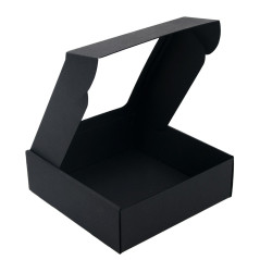 Black Small Gift Box with Window of Height 6 cm for Food Sets