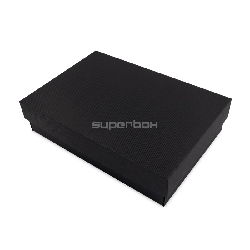 Black PREMIUM Base-Lid Gift Box with Stripes