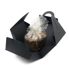 Black Gift Box with Handle for PANETTONE Sweet Bread