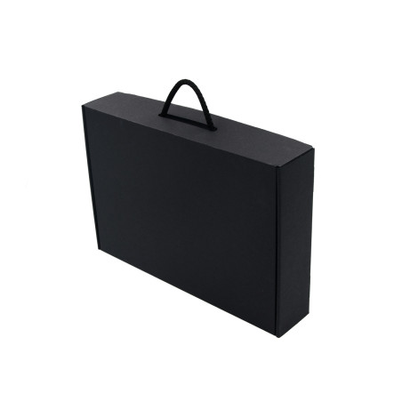 Black Classy Standard Suitcase with Black Textile Handle for Beverages