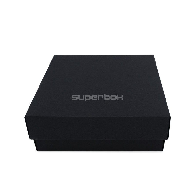 Sturdy Black Square Gift Box of Height 8 cm with a Lid