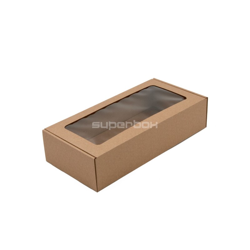 Brown Long Box with PVC Window