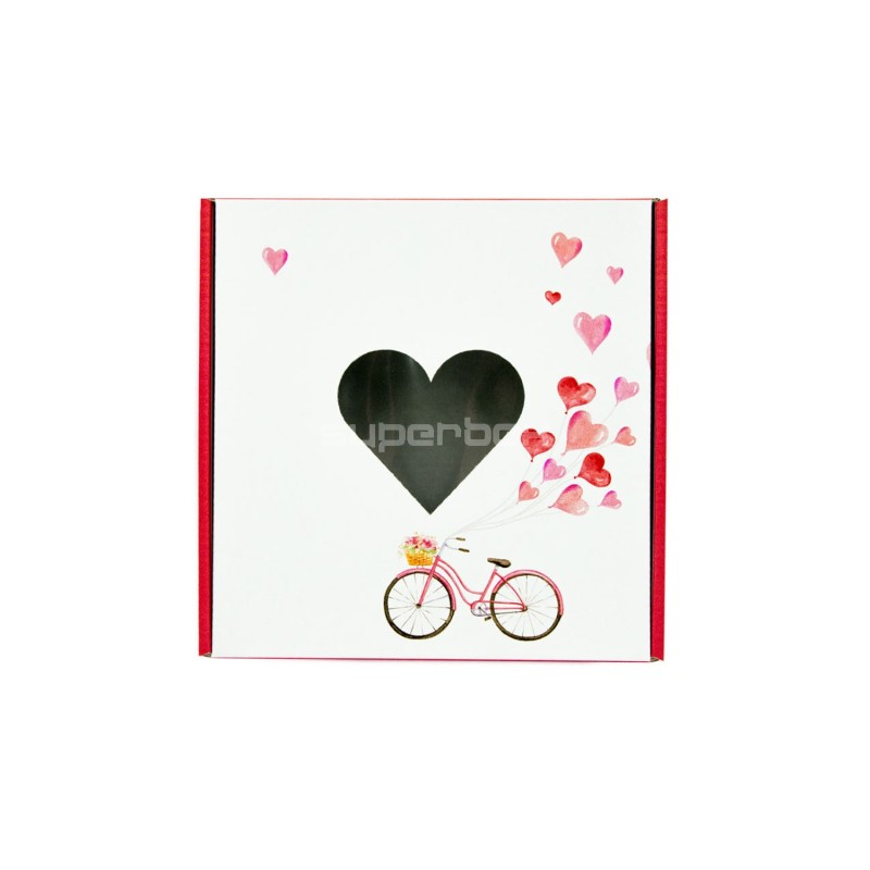 Box with PVC Heart Window and Bicycle