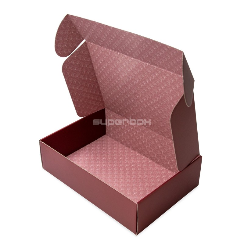 Metallized Red A4 Gift Box with Decorated Inside without Window