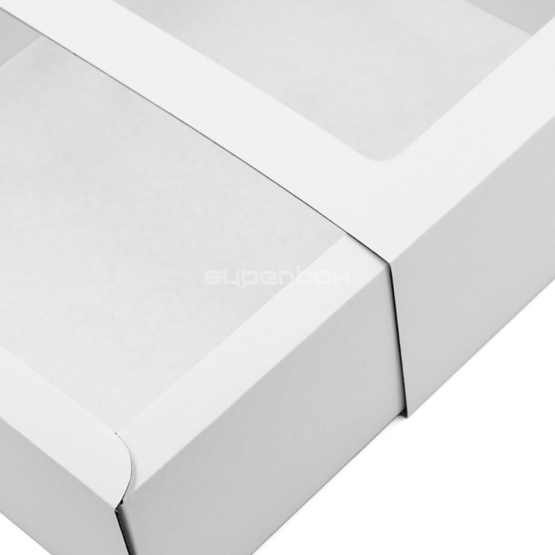 White Large Sleeve Gift Box from Corrugated Board with Window