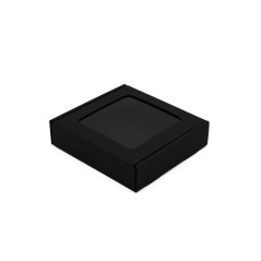 Black Low Height Square Mini Box with Window for Small Items