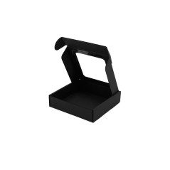 Black Low Height Square Mini Box with Window for Small Items