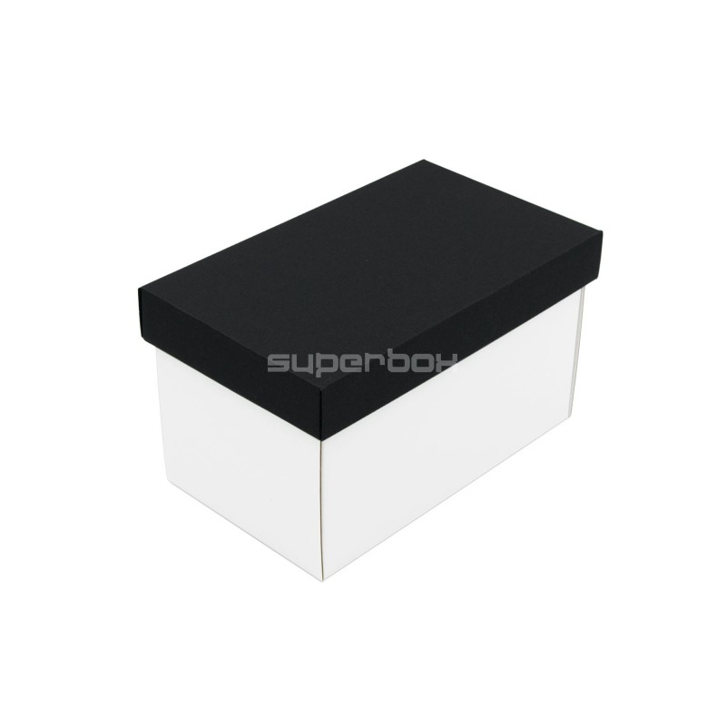 White Very Deep Cardboard Box with Black Lid