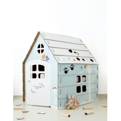 Cardboard Large Pastel Playhouse for Children RABBITS