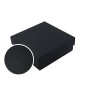 Black Square Gift Box of Height 8 cm with a Lid and Lines