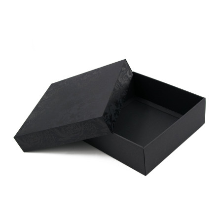 Black Square Gift Box of Height 8 cm with a Lid ROSES