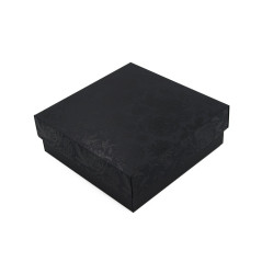 Black Square Gift Box of Height 8 cm with a Lid ROSES