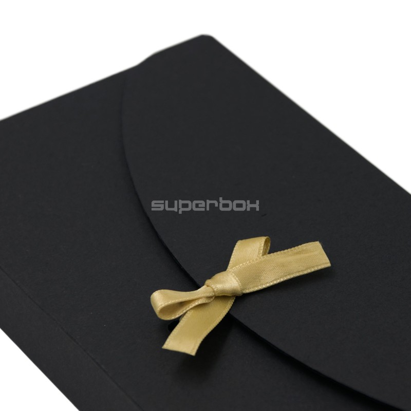 Black Ribbon Closure Envelope for Packing Greeting Card and Money