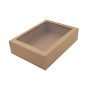 Brown Quick Closing Very Large Gift Box with Window for Eco Products