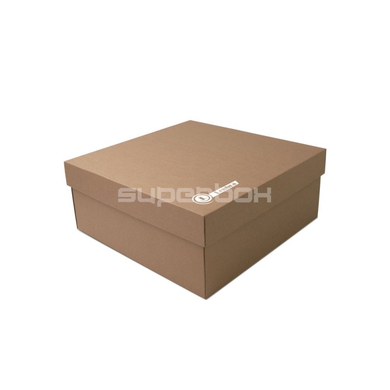 Large Brown Square Gift Box, 14 cm Height