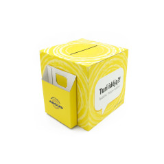 Corrugated Ballot Box with Pocket, 25 cm Height