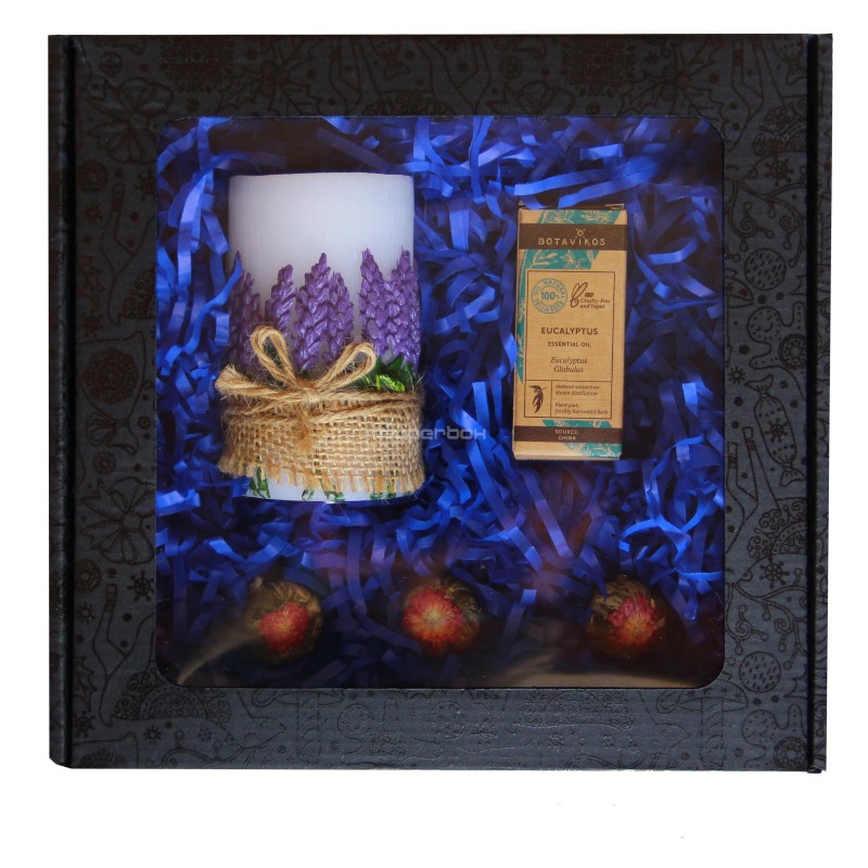 Black Large Square Gift Box with Clear Window BLACK DEER