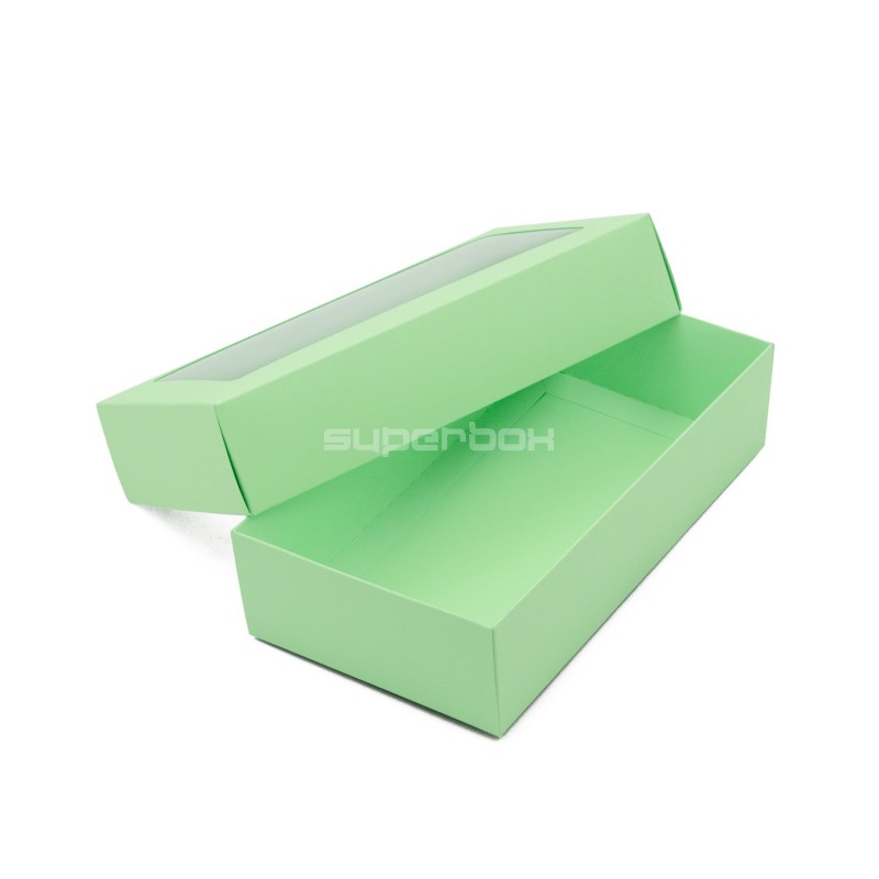 Light Green Two Piece Cardboard Gift Box with Window