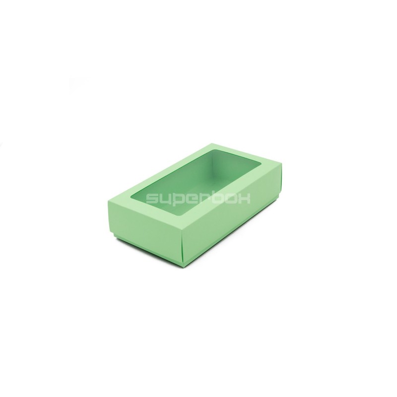 Light Green Two Piece Cardboard Gift Box with Window