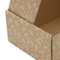 Brown A5 Size Gift Box with Clear Window and White Berry Pattern