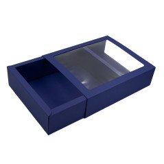 Blue Luxury Matchbox Style Gift Box with Window