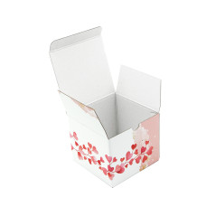 Pink Square Box Cube with Hearts