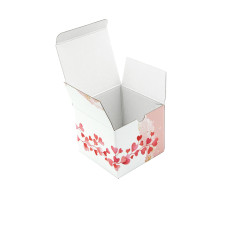 Pink Square Box Cube with Hearts