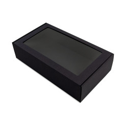 Extended Black Gift Box with Clear Window for Fancy Gifts Packaging