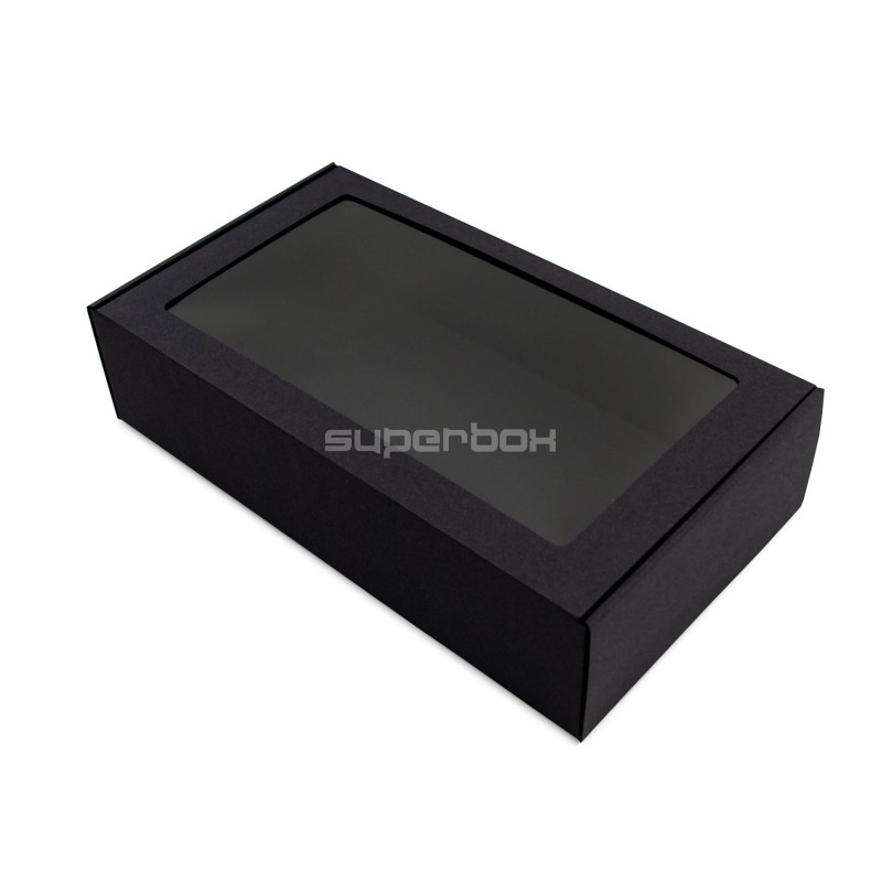 Extended Black Gift Box with Clear Window