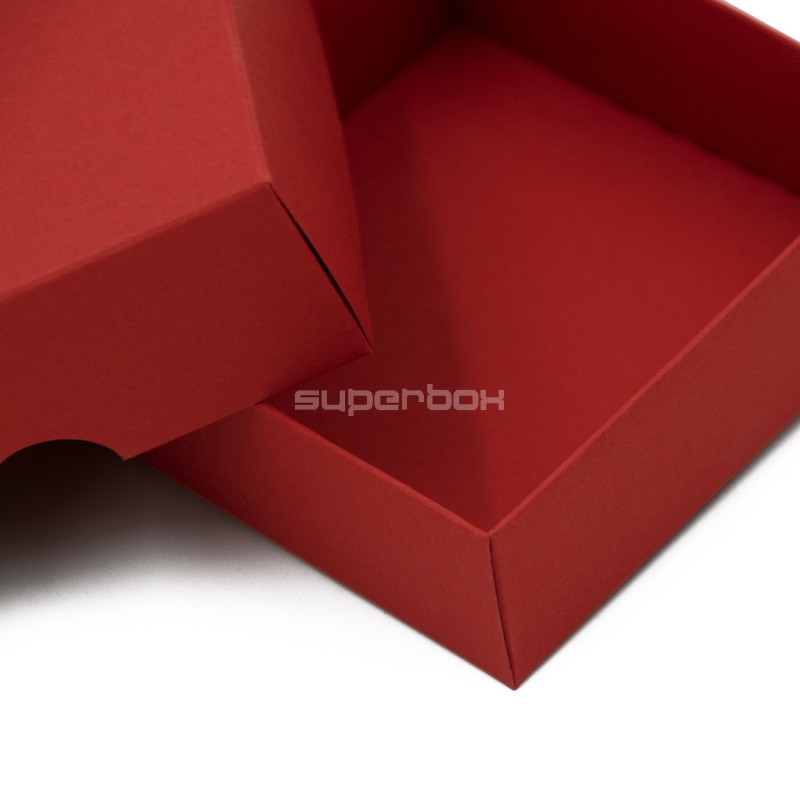 Red Two Piece Small Square Cardboard Gift Box