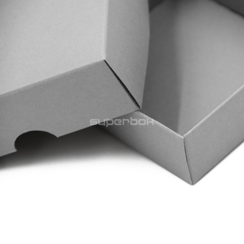 Grey Two Piece Small Square Cardboard Gift Box