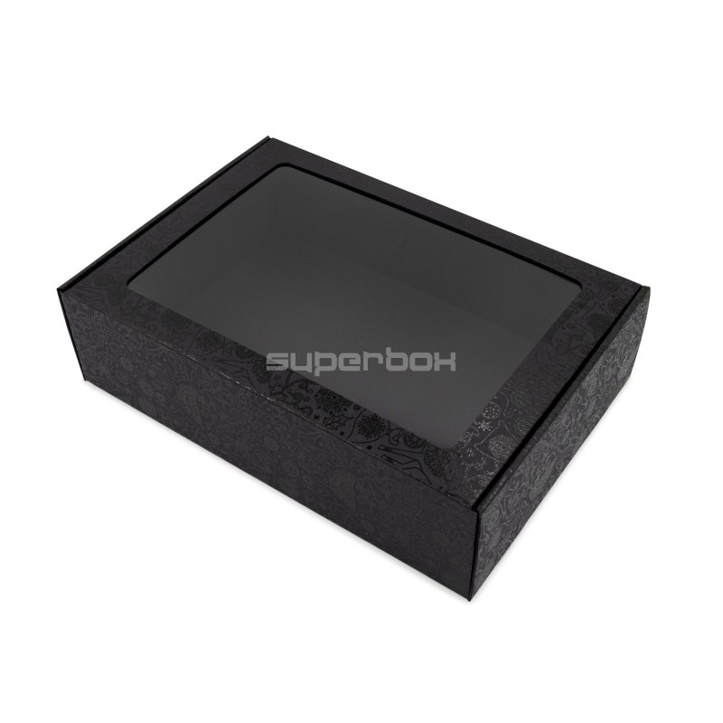 Black Christmas Box with Glossy Deer