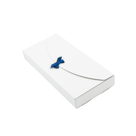 White Oblong Box with Ribbon Closure