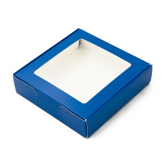 Dark Blue Cookies Box with Clear Window