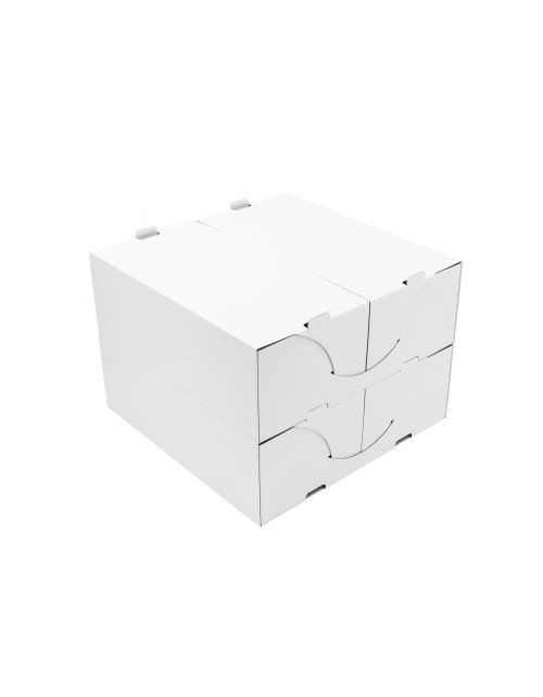 Balta saliekamā kūku kaste no kartona
