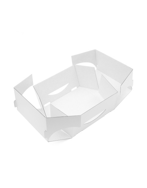 Balta saliekamā kūku kaste no kartona