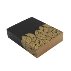 Gift Box with Sleeve and Gold Leaf Pattern