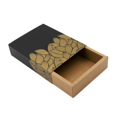 Gift Box with Sleeve and Gold Leaf Pattern