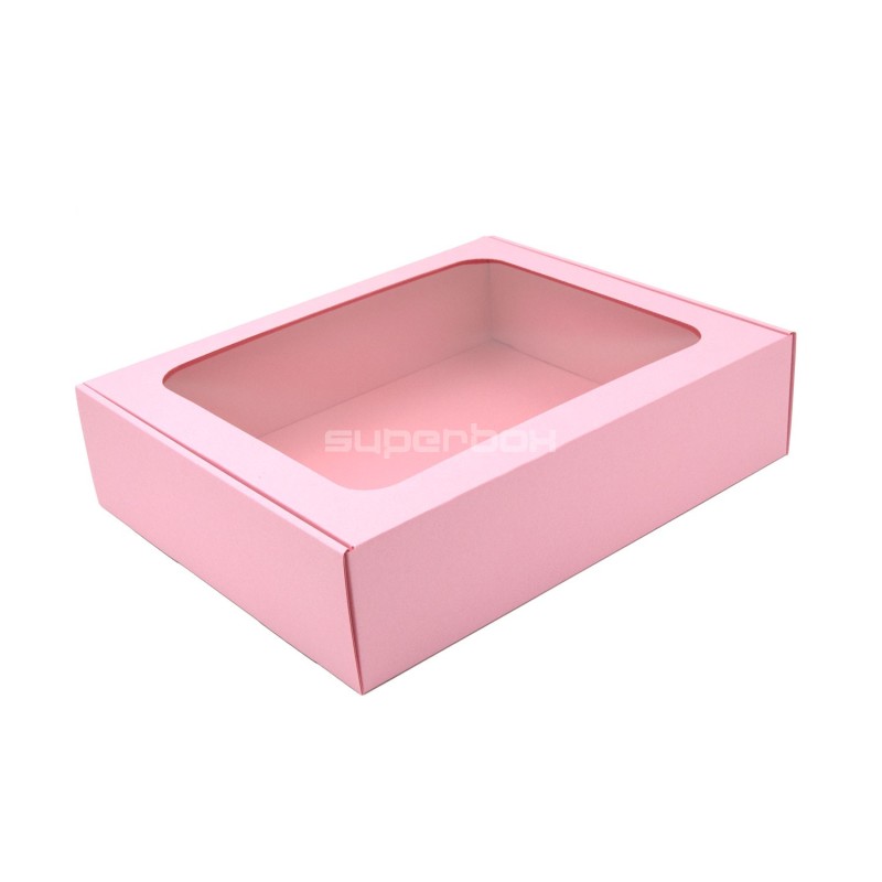 Big Pink Gift Box with Clear PVC Window