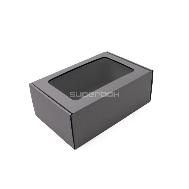 Grey A5 Size Gift Box with Clear Window