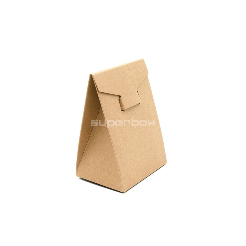 Natural Brown Triangular Box Made of KRAFT Cardboard, 12 cm High