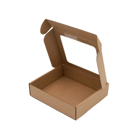 Brown Small Gift Box with PVC Window