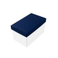 Navy Blue Very Deep Cardboard Box with Blue Lid