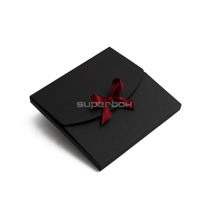 Чёрный конверт из гофрокартона, 155x155x10 мм