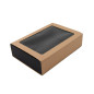 Brown Matchbox Style Gift Box with Window and Black Bottom