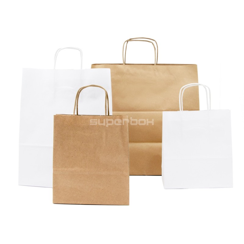 Paper Bag White with Twisted Paper Handles, Medium