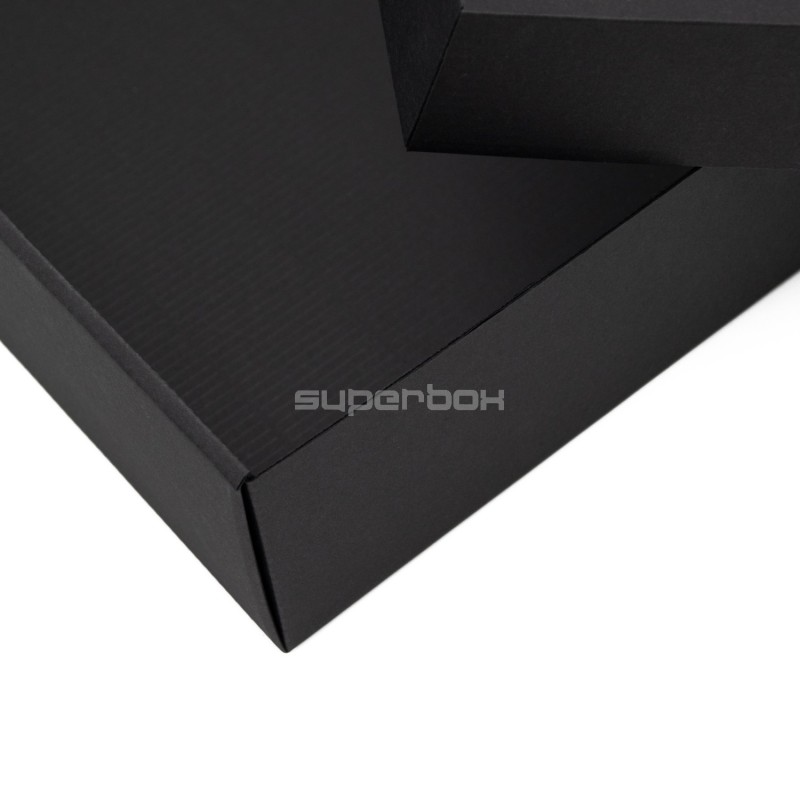 Black Square Gift Box with Window, Height 10 cm