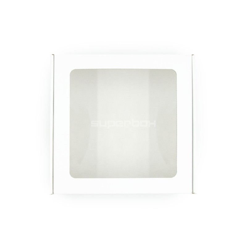 White Large Square Gift Box with Clear Window