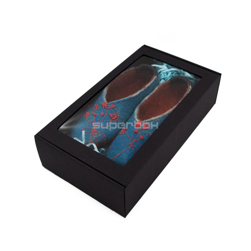 Extended Black Gift Box with Clear Window